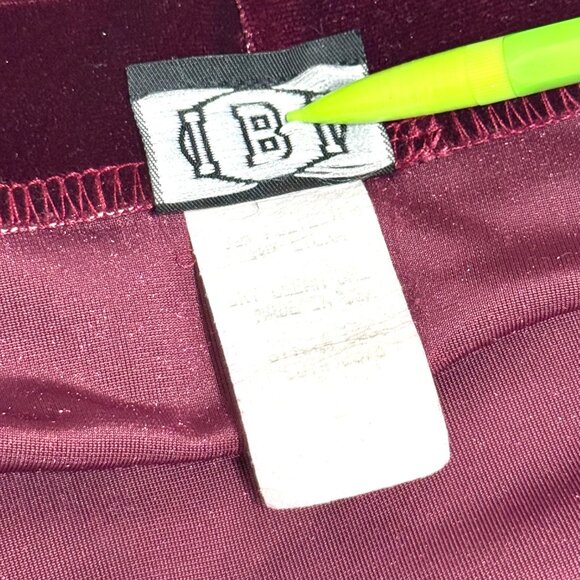 Vtg Y2K Velvet Floral Pencil Skirt Stretch Burgundy Witchy Whimsigoth - Picture 8 of 13